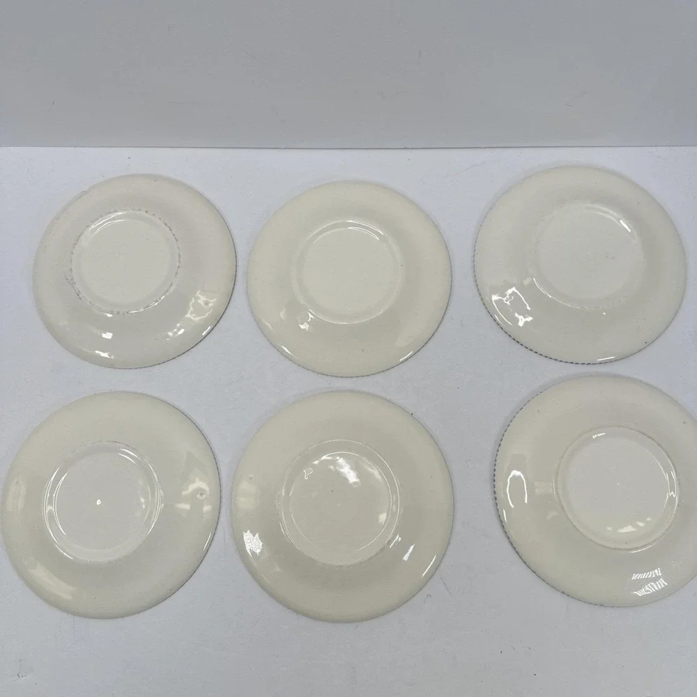 Currier Ives Blue White Bread Plates Set 6 Old Grist Mill Cottagecore Decor